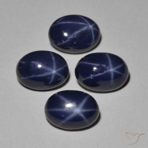 5.28 ctw Blue Star Sapphire Stones, Natural Star Sapphire in Oval Cabochon Shape for Sale