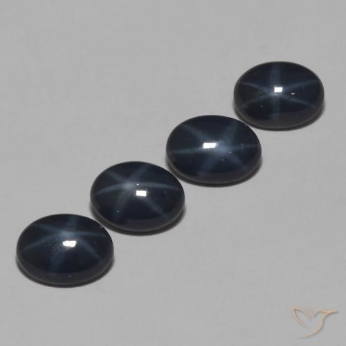 4.68 ctw Blue Star Sapphire Stones, Natural Star Sapphire in Oval Cabochon Shape for Sale