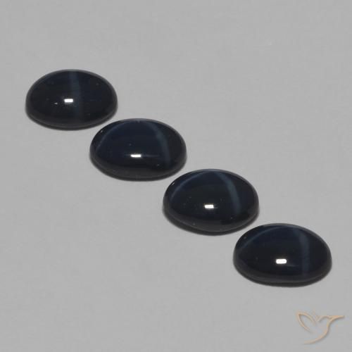 Star Sapphire Gemstones in 7 x 5 mm (calibrated) Size for Sale, Star Sapphire Stones in Deep Blue Color