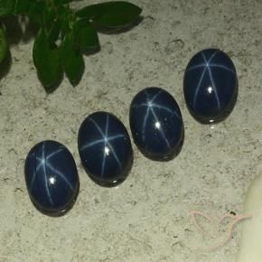 3.31 ctw Blue Star Sapphire Stones, Natural Star Sapphire in Oval Cabochon Shape for Sale