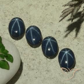 2.97 ctw Blue Star Sapphire Stones, Natural Star Sapphire in Oval Cabochon Shape for Sale