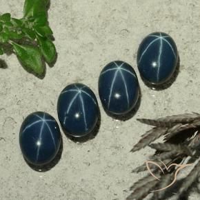 4.92 ctw Blue Star Sapphire Stones, Natural Star Sapphire in Oval Cabochon Shape for Sale