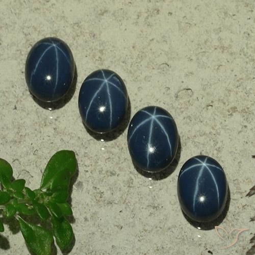5.11 ctw Blue Star Sapphire Stones, Natural Star Sapphire in Oval Cabochon Shape for Sale