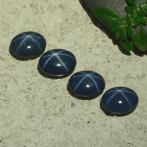 Deep Navy Blue Star Sapphire Gem - 1ct Oval Cabochon (ID: 489827)