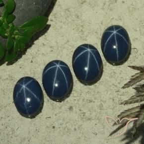 3.39 ctw Blue Star Sapphire Stones, Natural Star Sapphire in Oval Cabochon Shape for Sale
