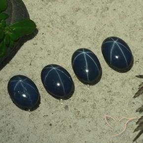 4.04 ctw Blue Star Sapphire Stones, Natural Star Sapphire in Oval Cabochon Shape for Sale