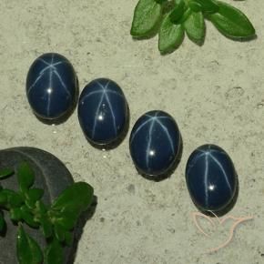 4.94 ctw Blue Star Sapphire Stones, Natural Star Sapphire in Oval Cabochon Shape for Sale