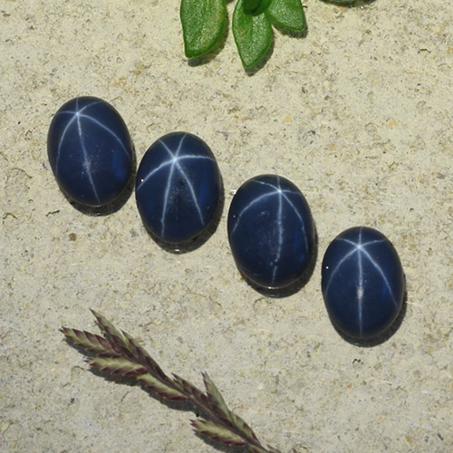 tiefblau Sternsaphir Edelstein - 1.1ct Oval Cabochon (ID: 489832)