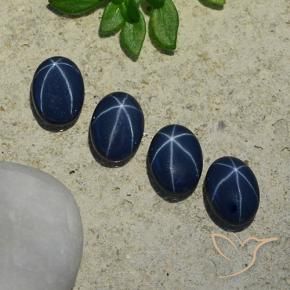 3.89 ctw Blue Star Sapphire Stones, Natural Star Sapphire in Oval Cabochon Shape for Sale