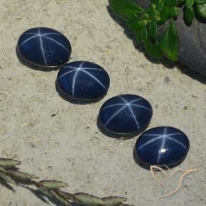 3.80 ctw Blue Star Sapphire Stones, Natural Star Sapphire in Oval Cabochon Shape for Sale