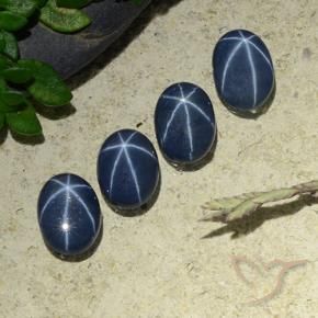 3.20 ctw Blue Star Sapphire Stones, Natural Star Sapphire in Oval Cabochon Shape for Sale