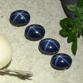 Dark Blue Star Sapphire Gem - 1ct Oval Cabochon (ID: 489843)