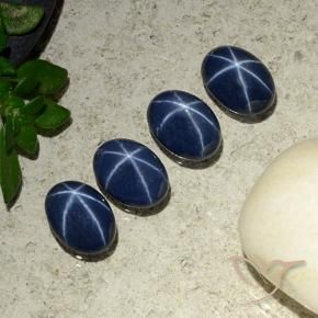 3.62 ctw Blue Star Sapphire Stones, Natural Star Sapphire in Oval Cabochon Shape for Sale