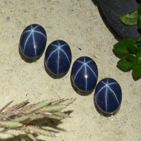 tiefblau Sternsaphir Edelstein - 1.1ct Oval Cabochon (ID: 489846)