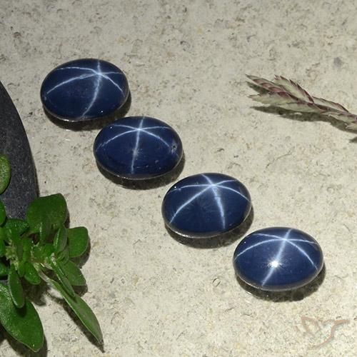 4.64 ctw Blue Star Sapphire Stones, Natural Star Sapphire in Oval Cabochon Shape for Sale