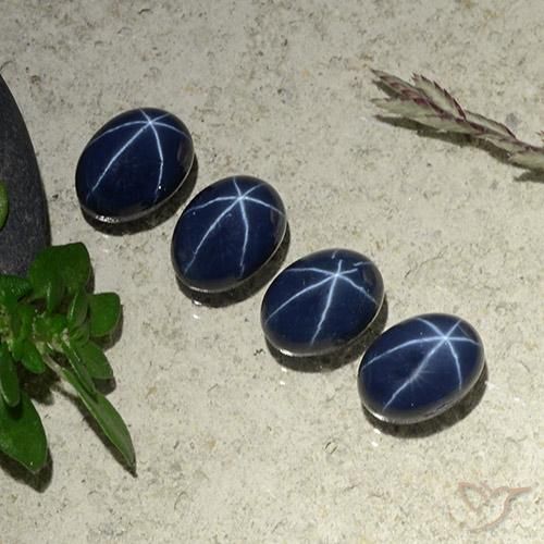 6.34 ctw Blue Star Sapphire Stones, Natural Star Sapphire in Oval Cabochon Shape for Sale