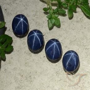 4.61 ctw Blue Star Sapphire Stones, Natural Star Sapphire in Oval Cabochon Shape for Sale