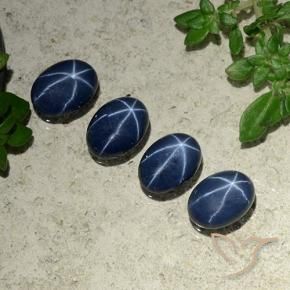 3.92 ctw Blue Star Sapphire Stones, Natural Star Sapphire in Oval Cabochon Shape for Sale