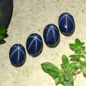 4.34 ctw Blue Star Sapphire Stones, Natural Star Sapphire in Oval Cabochon Shape for Sale
