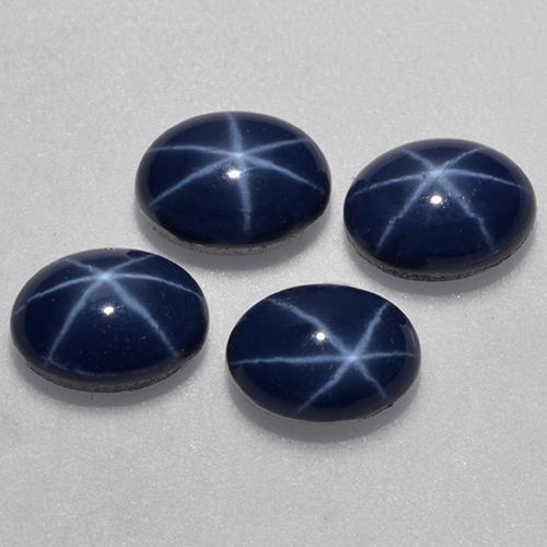6.13 ctw Blue Star Sapphire Stones, Natural Star Sapphire in Oval Cabochon Shape for Sale