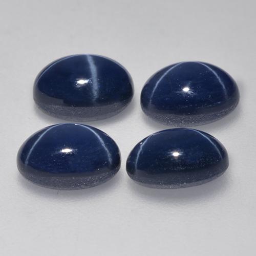 Star Sapphire Gemstones in 7 x 5 mm (calibrated) Size for Sale, Star Sapphire Stones in Deep Blue Color