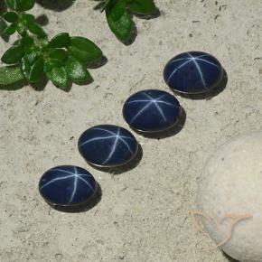 4.57 ctw Blue Star Sapphire Stones, Natural Star Sapphire in Oval Cabochon Shape for Sale