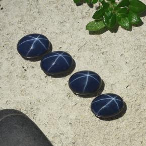 4.21 ctw Blue Star Sapphire Stones, Natural Star Sapphire in Oval Cabochon Shape for Sale