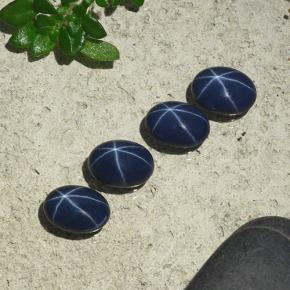 Star Sapphire Gemstones in 7 x 5 mm (calibrated) Size for Sale, Star Sapphire Stones in Deep Blue Color