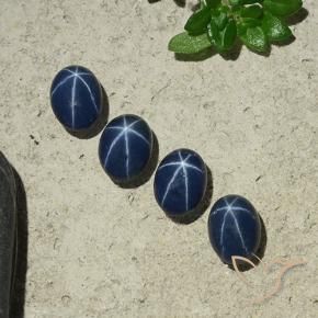 4.05 ctw Blue Star Sapphire Stones, Natural Star Sapphire in Oval Cabochon Shape for Sale