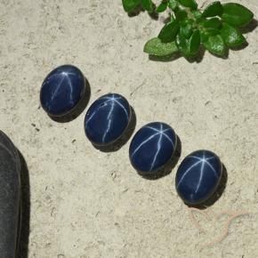 4.17 ctw Blue Star Sapphire Stones, Natural Star Sapphire in Oval Cabochon Shape for Sale