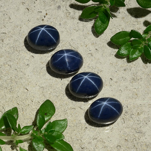 Deep Navy Blue Звездчатый Сапфир Камень - 1.8ct Овал Кабошон (ID: 490126)