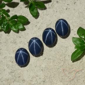 3.45 ctw Blue Star Sapphire Stones, Natural Star Sapphire in Oval Cabochon Shape for Sale
