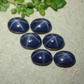 7.05 ctw Blue Star Sapphire Stones, Natural Star Sapphire in Oval Cabochon Shape for Sale