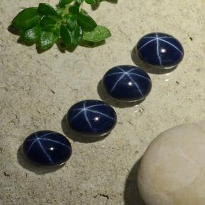 5.37 ctw Blue Star Sapphire Stones, Natural Star Sapphire in Oval Cabochon Shape for Sale