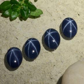 3.15 ctw Blue Star Sapphire Stones, Natural Star Sapphire in Oval Cabochon Shape for Sale