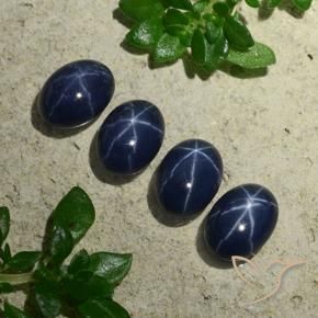 4.39 ctw Blue Star Sapphire Stones, Natural Star Sapphire in Oval Cabochon Shape for Sale