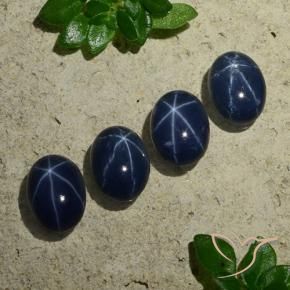 4.08 ctw Blue Star Sapphire Stones, Natural Star Sapphire in Oval Cabochon Shape for Sale