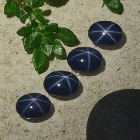 Deep Navy Blue Star Sapphire Gem - 1ct Oval Cabochon (ID: 490179)