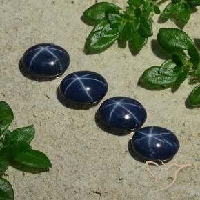 3.82 ctw Blue Star Sapphire Stones, Natural Star Sapphire in Oval Cabochon Shape for Sale
