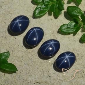 5.24 ctw Blue Star Sapphire Stones, Natural Star Sapphire in Oval Cabochon Shape for Sale