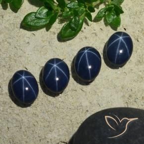 4.38 ctw Blue Star Sapphire Stones, Natural Star Sapphire in Oval Cabochon Shape for Sale