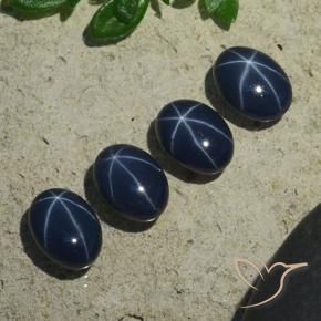 5.37 ctw Blue Star Sapphire Stones, Natural Star Sapphire in Oval Cabochon Shape for Sale