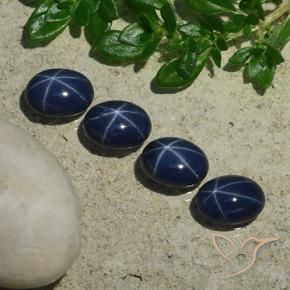 4.95 ctw Blue Star Sapphire Stones, Natural Star Sapphire in Oval Cabochon Shape for Sale
