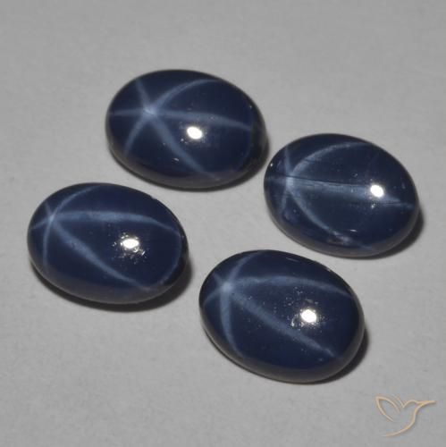 3.73 ctw Blue Star Sapphire Stones, Natural Star Sapphire in Oval Cabochon Shape for Sale