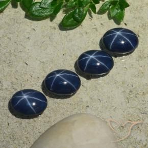 3.75 ctw Blue Star Sapphire Stones, Natural Star Sapphire in Oval Cabochon Shape for Sale