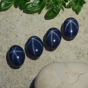 4.99 ctw Blue Star Sapphire Stones, Natural Star Sapphire in Oval Cabochon Shape for Sale