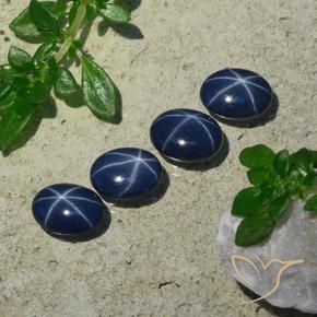 4.08 ctw Blue Star Sapphire Stones, Natural Star Sapphire in Oval Cabochon Shape for Sale