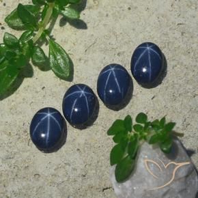 3.24 ctw Blue Star Sapphire Stones, Natural Star Sapphire in Oval Cabochon Shape for Sale