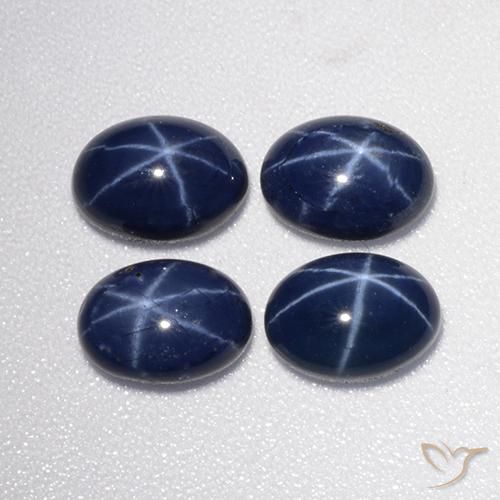 5.13 ctw Blue Star Sapphire Stones, Natural Star Sapphire in Oval Cabochon Shape for Sale