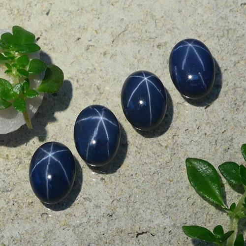 5.59 ctw Blue Star Sapphire Stones, Natural Star Sapphire in Oval Cabochon Shape for Sale